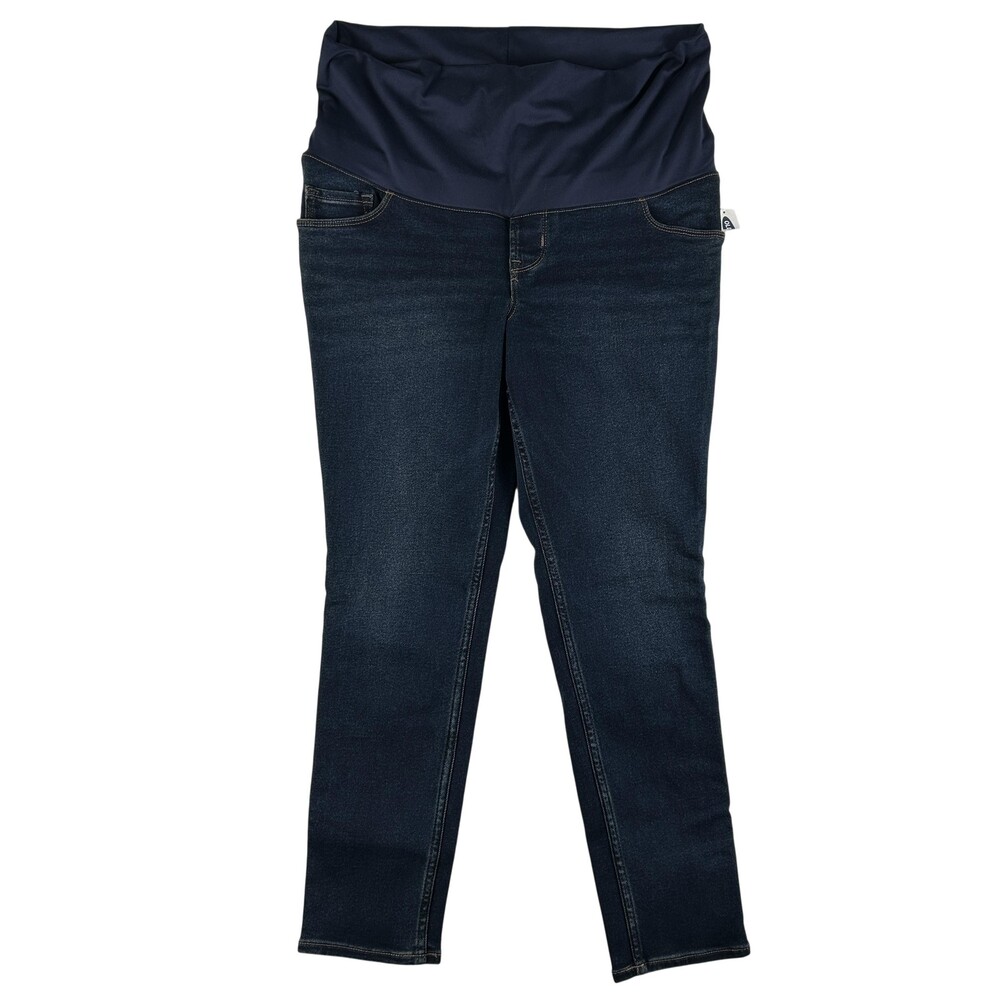 Old Navy Maternity Skinny Jeans Womens 12 Short Blue Full Panel Stretch Denim